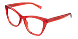 Lia eyeglasses in the coquelicot variant - have a U-shaped nose bridge with built-in nose pads.