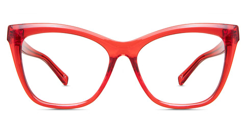 Lia eyeglasses in the coquelicot variant - is an acetate frame in red.