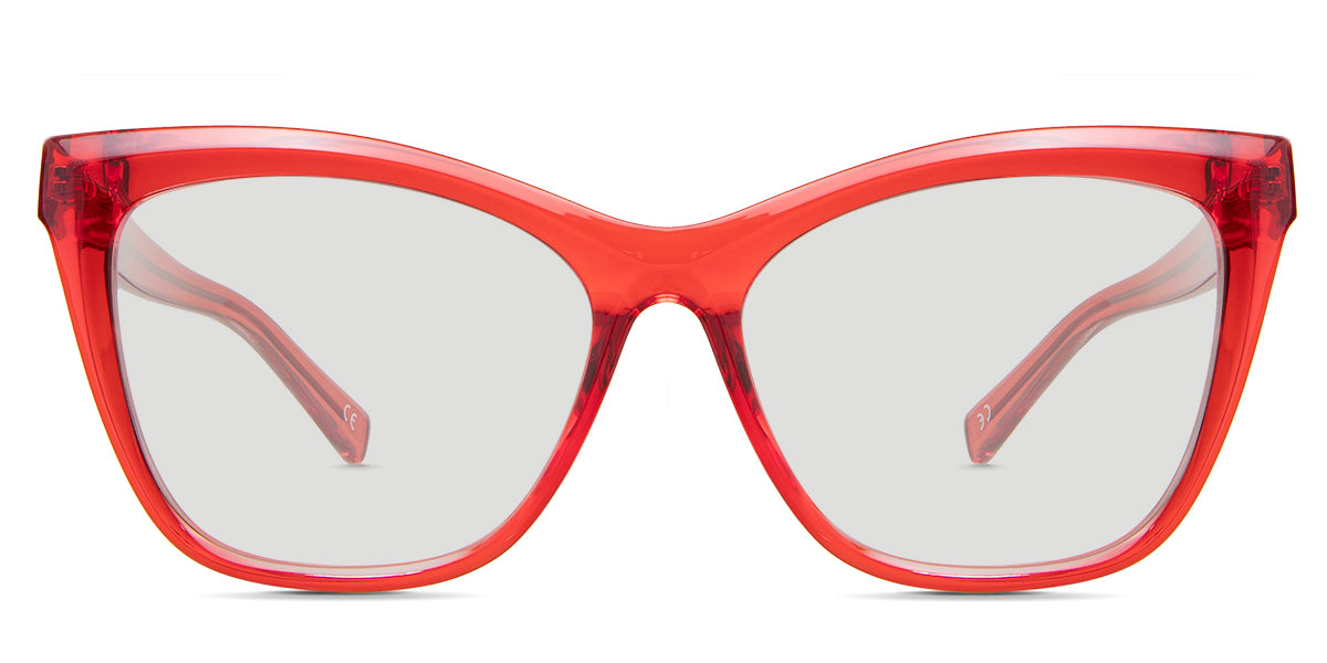 Lia black tinted Standard Solid glasses in the Coquelicot variant - is an acetate frame with a U-shaped nose bridge, built-in nose pads, and a visible silver patterned wire core inside both arms.
