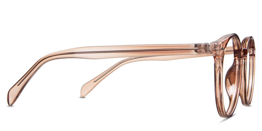 Lilah eyeglasses in the fawn variant - have a 145mm temple arm length.