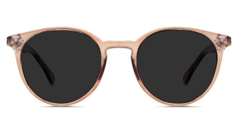 Lilah black tinted Standard Solid in the Fawn variant is a round-oval-shaped frame with built-in nose pads and has a 145mm temple arm length.