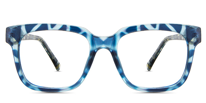 Linden eyeglasses in the parrot variant - it's a full-rimmed acetate frame in color blue.
