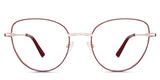 Lishka eyeglasses in the burgundy variant - is a thin metal frame in burgundy and gold colors.