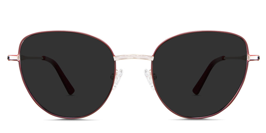 Lishka Black Standard Solid in the Burgundy variant - has a thin metal frame with a wide nose bridge and a company name written inside the arm.