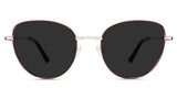 Lishka Gray Polarized in the Burgundy variant - has a thin metal frame with a wide nose bridge and a company name written inside the arm.