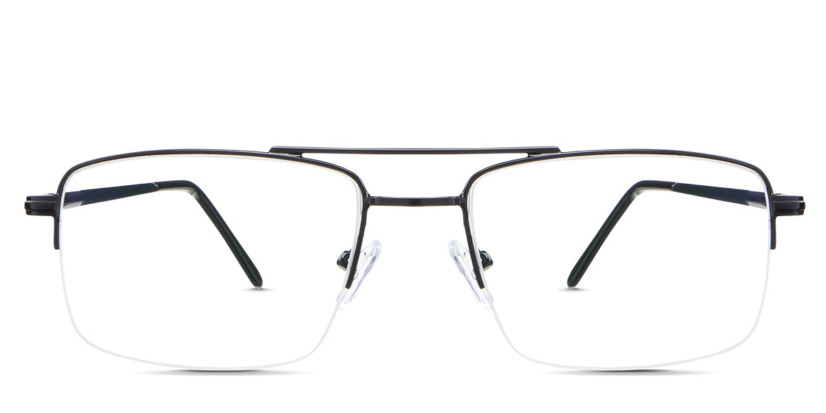 Lister eyeglasses in the cemani variant - is an aviator-shaped frame in black.