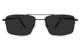 Lister black tinted Standard Solid sunglasses in the Cemani variant is a metal aviator-shaped frame with adjustable silicon nose pads.