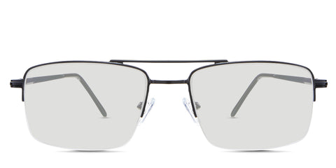 Lister black tinted Standard Solid glasses in the Cemani variant is a metal aviator-shaped frame with adjustable silicon nose pads.