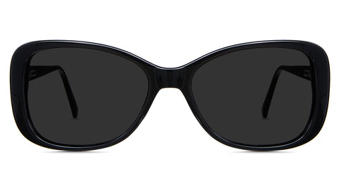 Lois black tinted Standard Solid in the Midnight variant - is an acetate frame with a wide viewing area and 145mm temple arm length.