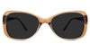Lois Gray Polarized in the ocher variant - is a two-toned oval frame with a slim temple arm.