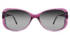 Lois black tinted Gradient in the Tayberry variant - is a full-rimmed frame with a narrow nose bridge and a name and size imprint inside the arm.