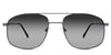 Loki black tinted Gradient sunglasses in the Gunmetal variant - it's a combination of aviator and square shape frame with adjustable nose pads and a slim temple arm.