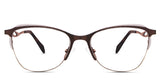 Lux eyeglasses in the acorn variant - it's a half-rimmed metal frame in color brown.
