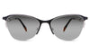 Lux Black Sunglasses Gradient in the Melanites variant - it's a cat-eye-shaped frame with a U-shaped nose bridge and has a combination of metal and acetate temples.