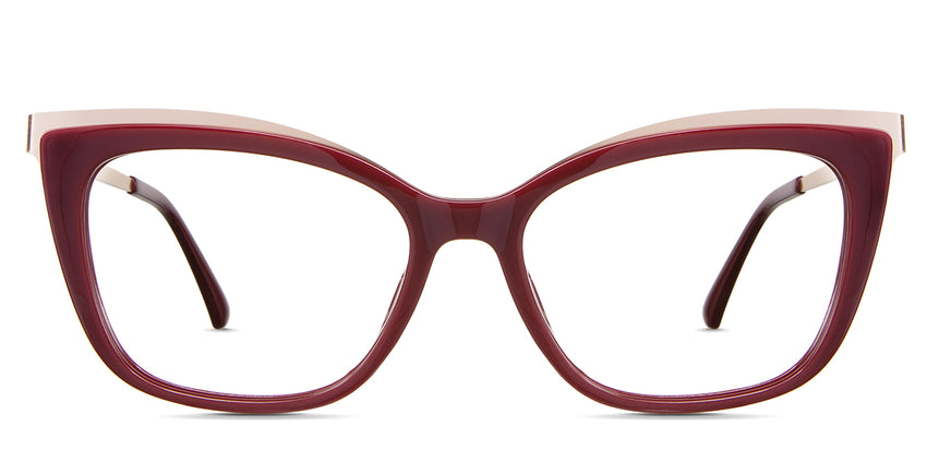 Lyric eyeglasses in the burgundy variant - it's a full-rimmed frame in color burgundy.