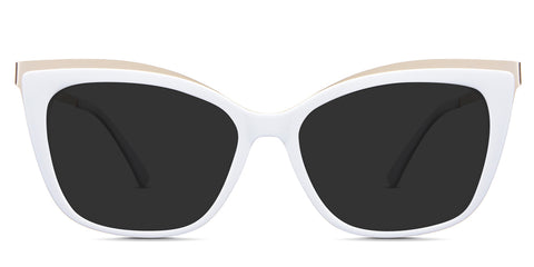 Lyric black tinted Standard Solid in the White variant - it's a cat-eye-shaped frame with a U-shaped nose bridge and acetate temple tips.