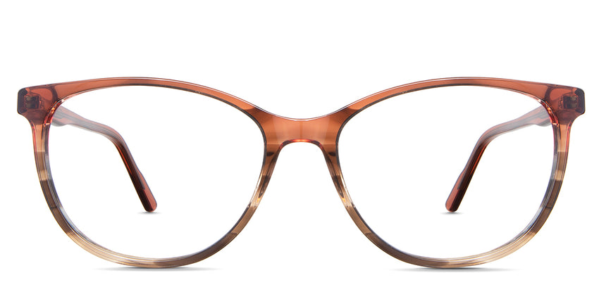 Maggie eyeglasses in the auburn variant - it's a full-rimmed frame in a reddish-brown color.