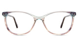 Maggie eyeglasses in the teal variant - it's an acetate frame in a bluish-green color.