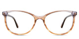 Maggie eyeglasses in the tut variant - it's an oval shape frame in transparent brown color.
