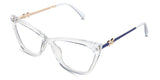 Malia eyeglasses in the crystal variant - have a narrow-width nose bridge.