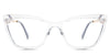 Malia eyeglasses in the crystal variant - it's a full-rimmed acetate frame in crystal color.