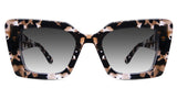 Malva black tinted Gradient cat eye sunglasses in velvet soothing material