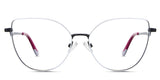 Margo eyeglasses in the honeycup variant - it's a full-rimmed metal frame in color white and black.