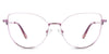 Margo eyeglasses in the lotus variant - it's a cat-eye-shaped frame in color white and pink.