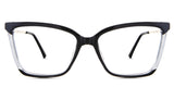 Maylee eyeglasses in the stargaze variant - it's a square frame with a touch of cat-eye at the end piece.