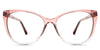 Memphis eyeglasses in the starburst variant - it's a cat-eye shape frame in gradient pink color.