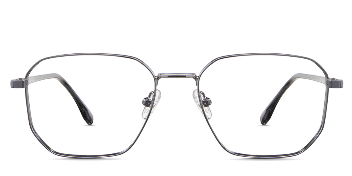 Miko eyeglasses in the antique variant - is a rectangular geometric frame in silver color. Metal 