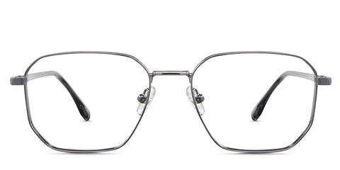 Miko eyeglasses in the antique variant - is a rectangular geometric frame in silver color. Metal 