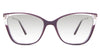 Mila black Gradient in the Biborka variant - is a cat-eye frame with a high U-shaped nose bridge and a combination of metal arm and acetate tips.