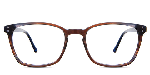 Milong eyeglasses in the mista variant - it's a multi-color square shape frame.