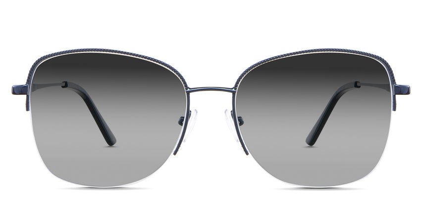 Moira black tinted Gradient sunglasses in the Marian variant - it's a metal frame with a narrow-width nose bridge and slim temples.