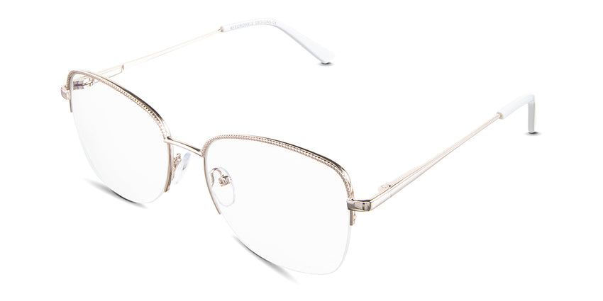 Moira eyeglasses in the sunglow variant - have adjustable nose pads.