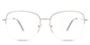 Moira eyeglasses in the sunglow variant - it's a half-rimmed frame in color gold.