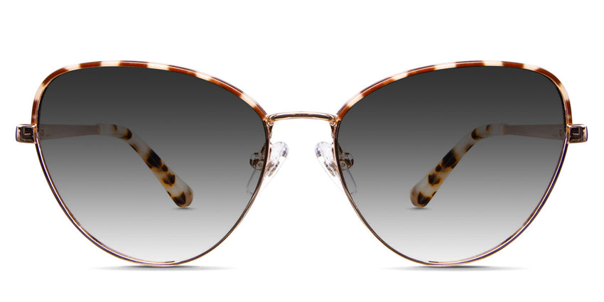 Morris black tinted Gradient cat eye sunglasses in bengal variant with adjustable nose pads