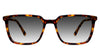 Lewis black tinted Gradient in the delaney variant - a rectangular tortoise frame with a thinner rim and a slimmer temple arm with regular size temple tips.