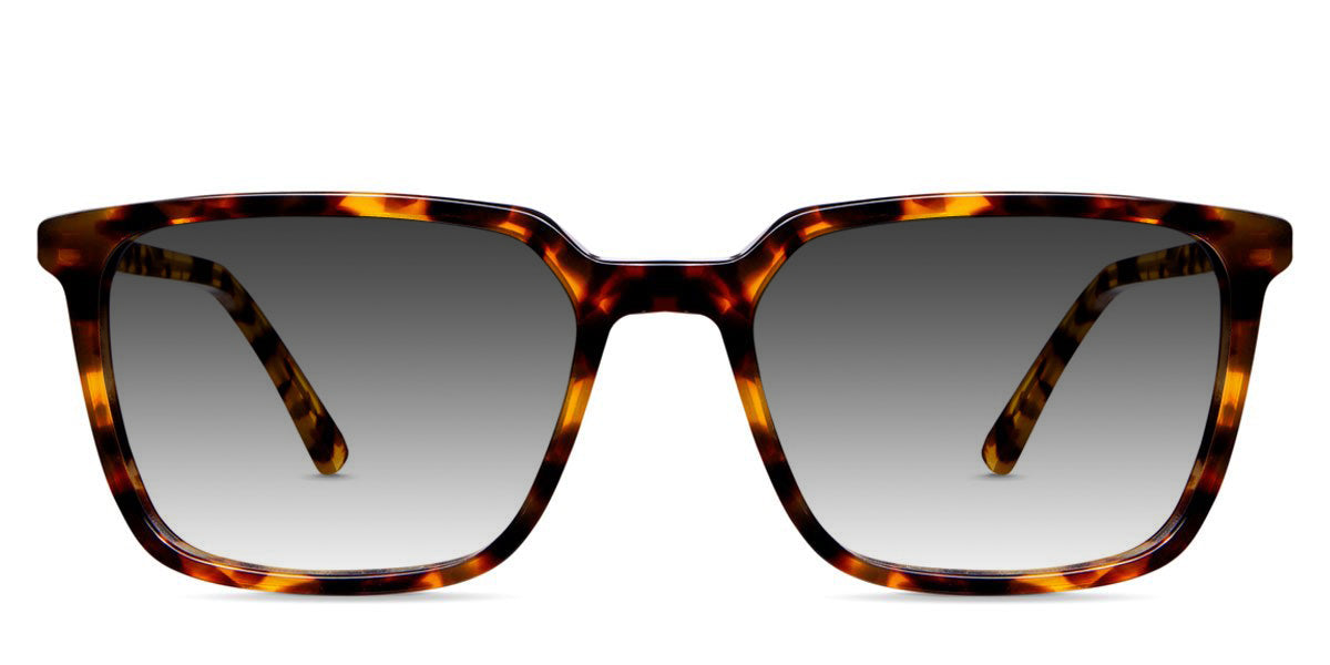 Lewis black tinted Gradient in the delaney variant - a rectangular tortoise frame with a thinner rim and a slimmer temple arm with regular size temple tips.