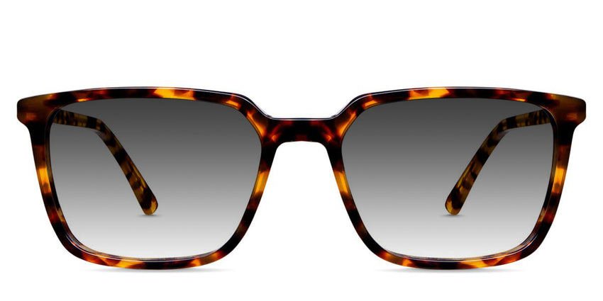 Lewis black tinted Gradient in the delaney variant - a rectangular tortoise frame with a thinner rim and a slimmer temple arm with regular size temple tips.