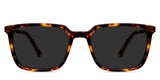 Lewis gray Polarized glasses in the delaney variant - a rectangular tortoise frame with a thinner rim and a slimmer temple arm with regular size temple tips.
