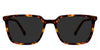Lewis black tinted Standard Solid in the delaney variant - a rectangular tortoise frame with a thinner rim and a slimmer temple arm with regular size temple tips.