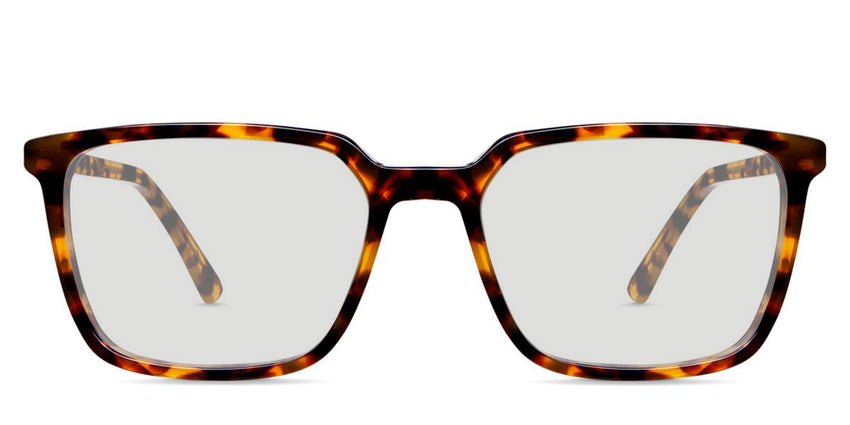 Lewis black tinted Standard Solid in the delaney variant - a rectangular tortoise frame with a thinner rim and a slimmer temple arm with regular size temple tips.