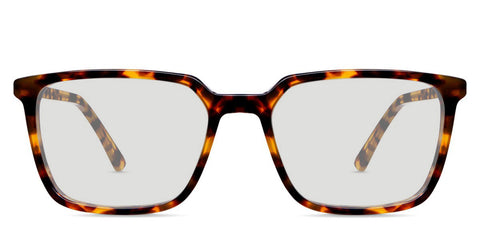 Lewis black tinted Standard Solid in the delaney variant - a rectangular tortoise frame with a thinner rim and a slimmer temple arm with regular size temple tips.