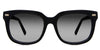 Mun Black Sunglasses Gradient in the midnight variant - it's a medium-sized frame with a 52 mm width lens and long temple arm with flat tips.