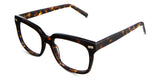 Mun Eyeglasses in sacalia variant - It's a full-rimmed frame with a high nose bridge. Mun Eyeglasses in the Sacalia variant - have a tortoise pattern of brown.