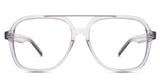 Myla Eyeglasses in the verbena variant - it's a medium overall size frame with a narrow nosebridge.