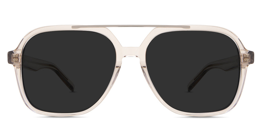 Myla Black Sunglasses Standard Solid in the levi variant - it's an acetate aviator-shaped frame with a company name imprinted inside the right arm.