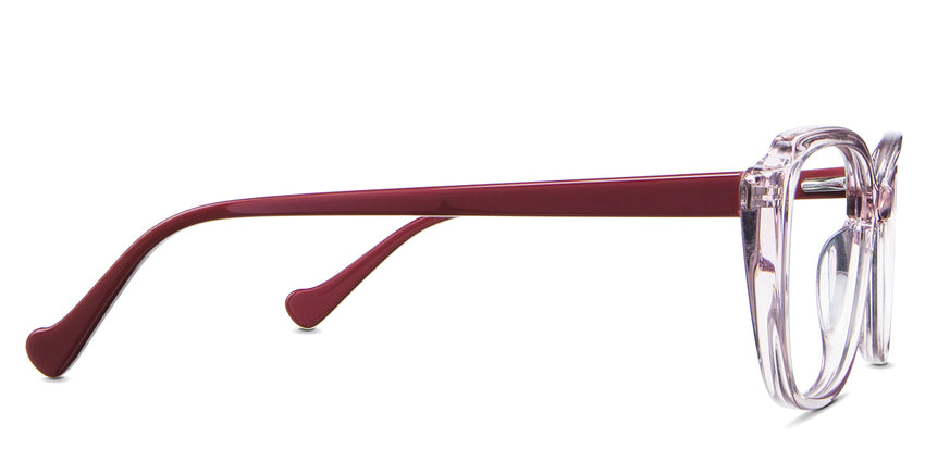 Nanu Eyeglasses in baccara variant - it has a 140mm burgundy colored temple arms